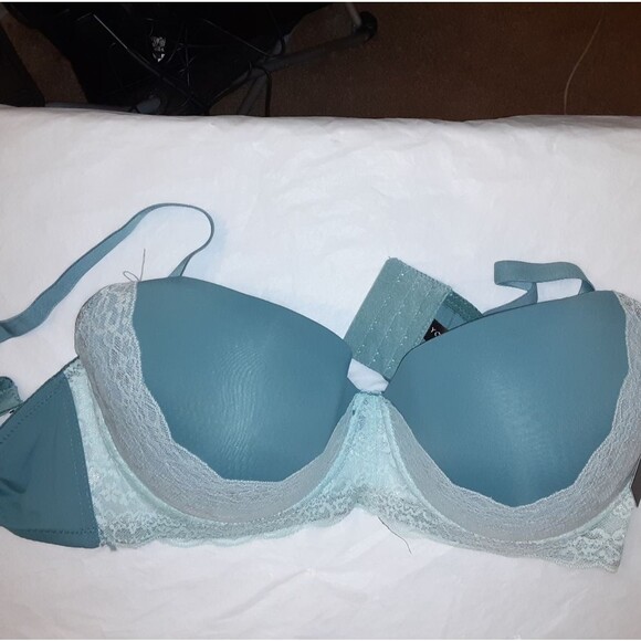 Youmita 40DDD Aqua Floral Lace Full Coverage Bra NWT - Picture 2 of 12